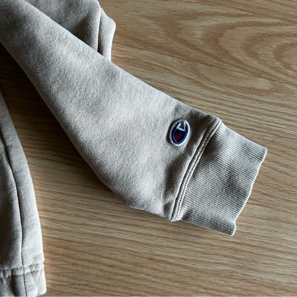 Champion Tan Mock Neck Cropped Sweatshirt Medium - Picture 4 of 9